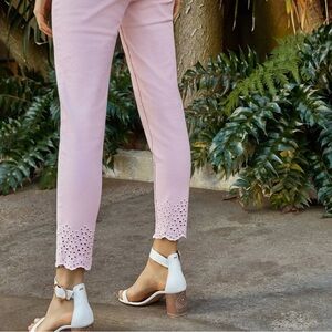 Ted Baker London Pink Massiee Embroidered Skinny Cropped Jeans Size 28”